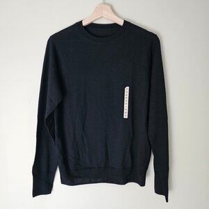 Muji High-Gauge Wool Crew Neck Sweater - Black - Sz M - NWT